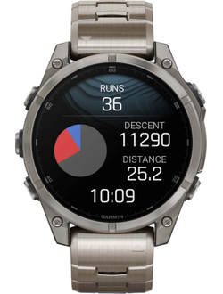 Часы Garmin Fenix 8 - 47mm AMOLED Sapphire Bare Titanium / Graphite / Titanium Band