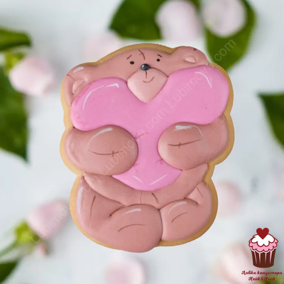 Трафарет+формочка "Влюбленный мишка тедди"