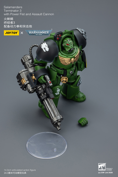 Терминатор Саламандр (Warhammer 40K) - КОЛЛЕКЦИОННАЯ ФИГУРКА 1/18 Salamanders Terminator with with Power Fist and Assault Cannon (JT03233) - JOYTOY