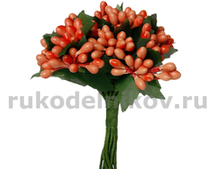 декор "Букетик гладкий", 20х90 мм, цвет-оранжевый, 12 шт/уп
