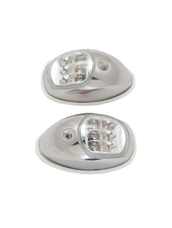 Огни бортовые светодиодные 95х60 мм, нержавеющая сталь, бел. прокладка