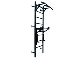 Шведская стенка черная с регулируемыми брусьями и турником