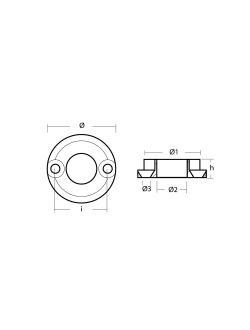 Цинковый кольцевой анод Tecnoseal 03505 Ø38x10мм для подруливающего устройства Vetus KGF25