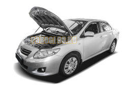 Амортизаторы капота, 2 шт. АвтоУпор для Toyota Corolla E140 /E150 / E150 рестайлинг 2006-2012 / 2010-2013