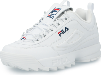 Fila disruptor ii premium black & white leather shoes cheap