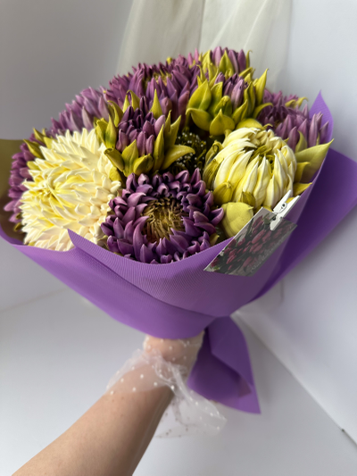 Букет из хризантем из зефира