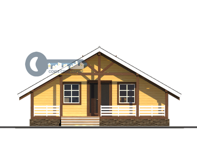 Д-17 ДАЧНЫЙ ДОМ ИЗ БРУСА:ГАБАРИТНЫЕ РАЗМЕРЫ: (8Х8М), ОБЩАЯ ПЛОЩАДЬ: 64М²