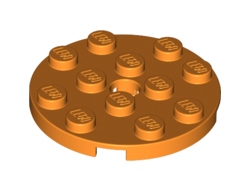 Plate, Round 4 x 4 with Hole, Orange (60474 / 6226926)