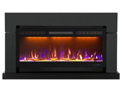 Линейный электрокамин Lindos Graphite Grey с очагом Crystal 40 RF