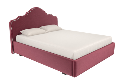 Кровать  двуспальная, MyCloud Николь с подъемным механизмом, бельевым ящиком, мягкое изголовье, фигурная спинка