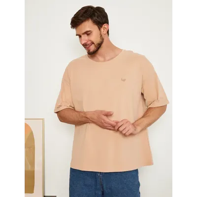 МУЖСКАЯ ФУТБОЛКА БЕЖЕВАЯ  "ВОЗДУШНАЯ"