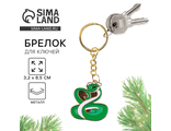 Брелок новогодний, для ключей, металлический «Змея» 3,2 х 8,5 с