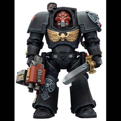 Терминатор Черных Храмовников (Warhammer 40K) - КОЛЛЕКЦИОННАЯ ФИГУРКА 1/18 Black Templars Terminator with Power Sword and Storm Bolter (JT03097) - JOYTOY