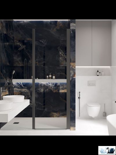 Керамогранит Ocean Ceramic Interstellar black 80 х 160 см полированный черный