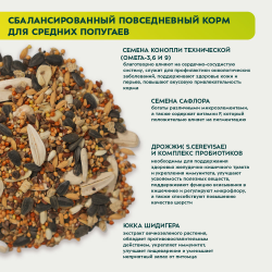 Bambini Pets (Бамбини Петс) корм для средних попугаев, 800 г