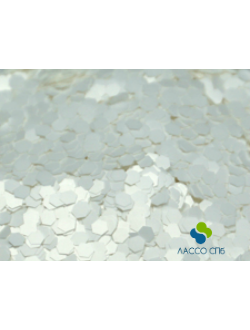 Устойчив к сольвентам глиттер флейк белый "Искусственный снег" гексагон 1,6 мм