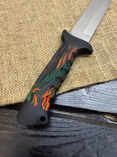 Подарочный нож 6Х9С сталь VG-10, рукоять комбинированная G10 и микарта цветная