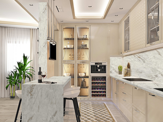 Столешница 3050x600x27 1U 7772 Мрамор Алексис глянцевый