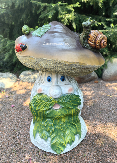 ГРИБ С ВОЛШЕБНОЙ БОРОДОЙ - секретный оберег для щедрого урожая!  57*43см  6кг   полистоун - не боится влаги и перепадов температур. Россия 5726/012077*