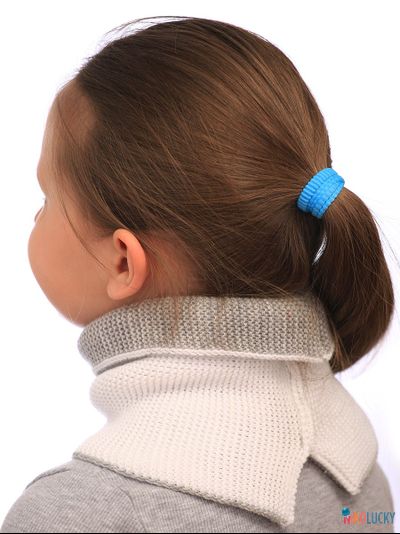 Шарф(снуд)  22-33 двойной, цвет белый, серый размер 2