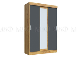 Шкаф-купе Бася 3-дверн 1,3м, графит/крафт