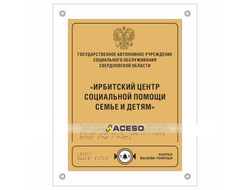 Табличка комплексная ПВХ 680х480 мм с интегрированной кнопкой вызова помощи и прямым креплением (ком