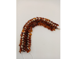 Браслет из янтаря и Чешского бисера