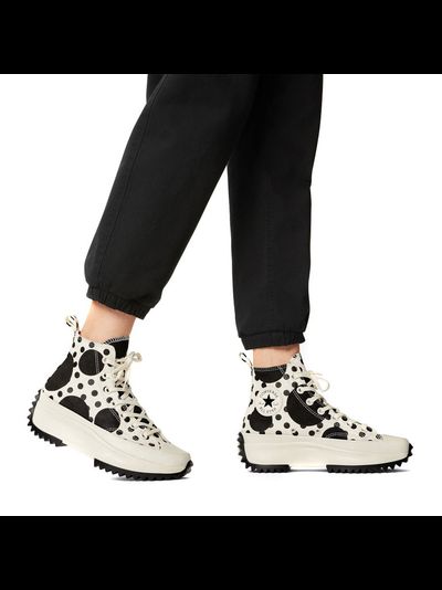 Кеды Converse Run Star Hike Platform Polka Dots Черно-Белые высокие