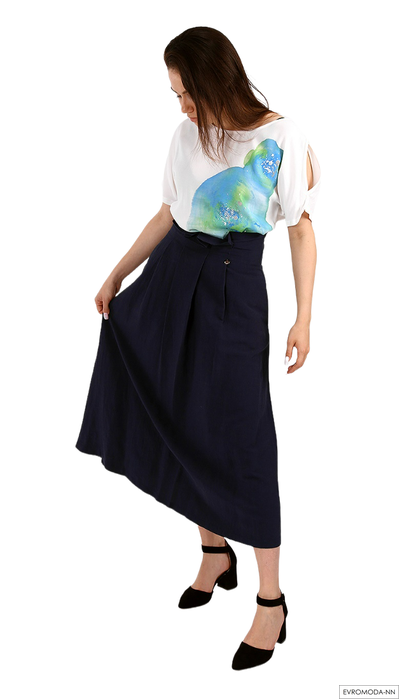 Блузка женская белая с рисунком Linea Cinque 06/33709 р.S