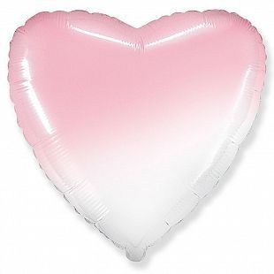 Сердце Бело-розовый градиент / White-Pink gradient 18"/46 см