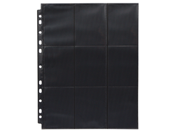 Лист для хранения карт в альбоме "Card-Pro" с боковой загрузкой (3х3): чёрный