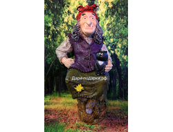 БАБА ЯГА с котёнком 71*42см  7кг  полистоун Россия 6280/012301*