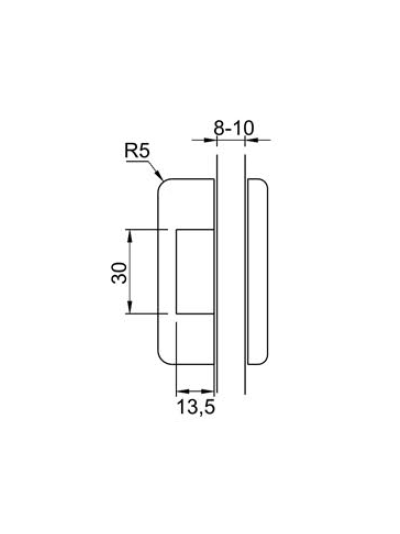 ID-500SBL Ответная часть на стекло (полир.)