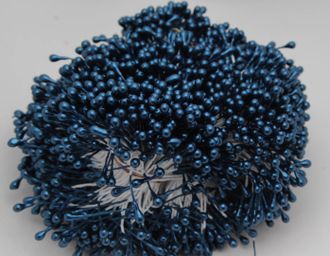 Тычинки капельки около 340 нитей , двусторонние , цвет индиго синий