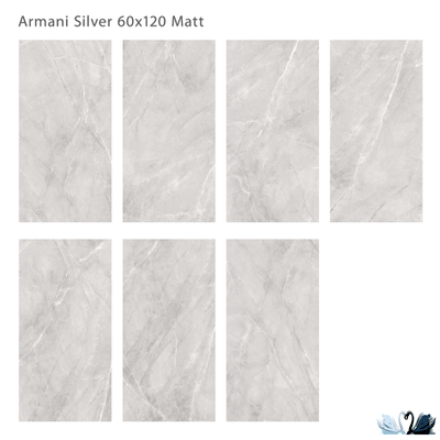 Керамогранит Staro Silk Armani Silver 60х120 см матовый светло-серый