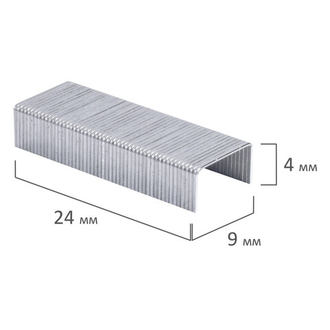 Скобы для степлера цинковое покрытие №10, 1000 штук, BRAUBERG "EXTRA", до 20 листов, 229298