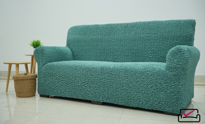 Чехол на 4хм диван Микрофибра Малахит. Защита мягкой мебели от животных.