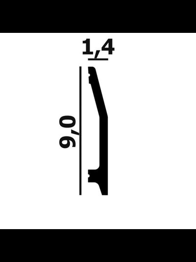 Плинтус напольный Перфект Plus P111, из дюрополимера, влагостойкий, под покраску, 2 метра
