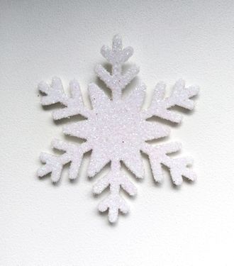Снежинка из глиттерного фоамирана 5.5 см, цвет белый перламутр