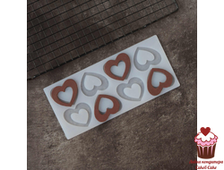 Форма для шоколадного декора Сердца, 8 яч.