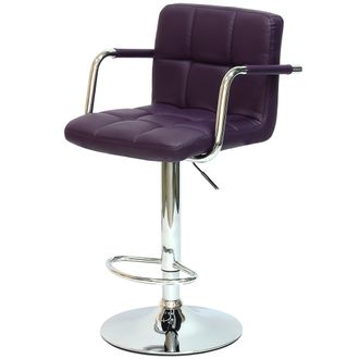 Барный стул N-69 Kruger Arm BR фиолетовая экокожа