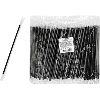 Трубочки для коктейля прямая 210мм,d=5мм,черная в инд.упак. 700 штук в упаковке ПП
