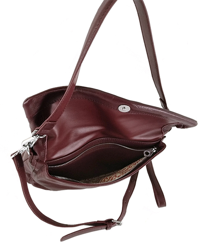 (АРТИКУЛ: 8396/22) СУМКА ЖЕНСКАЯ, НЕБОЛЬШАЯ, НАТУРАЛЬНАЯ КОЖА, БОРДОВАЯ, ДВА ОТДЕЛЕНИЯ, С ДВУМЯ ПЛЕЧЕВЫМИ РЕМНЯМИ