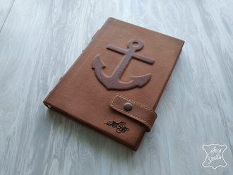 ежедневник ручной работы, подарок руководителю, ежедневник на заказ, подарок моряку, мужской блокнот