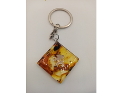 Брелок из натурального янтаря "Peugeot"