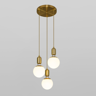 Подвесной светильник со стеклянными плафонами Eurosvet 50151/3 латунь