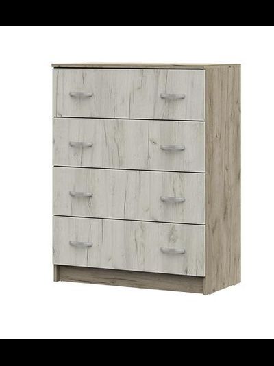 Бася (Басса) КМ 554 комод 4 ящика Крафт белый/Крафт серый