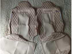 Чехлы  Премиум для SHACMAN Х6000 (2 ремня, 4 подлок.) экокожа (беж)