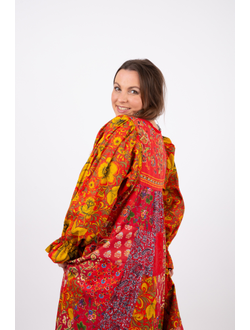 Лоскутное платье в русском стиле "Вечерний Звон"