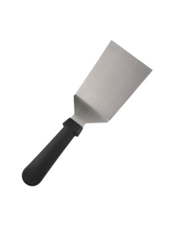 Лопатка 28 см. изогнутая, рабочая часть 11,5*9 см, нержавеющая сталь, широкая с пластиковой ручкой, чёрная